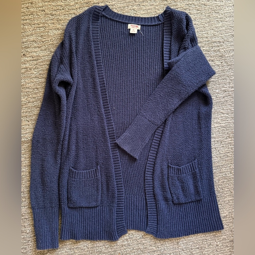 Mossimo Supply Co Blue Chunky Knit Cardigan Sweater